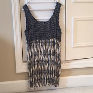 NWT Navy and cream printed dress